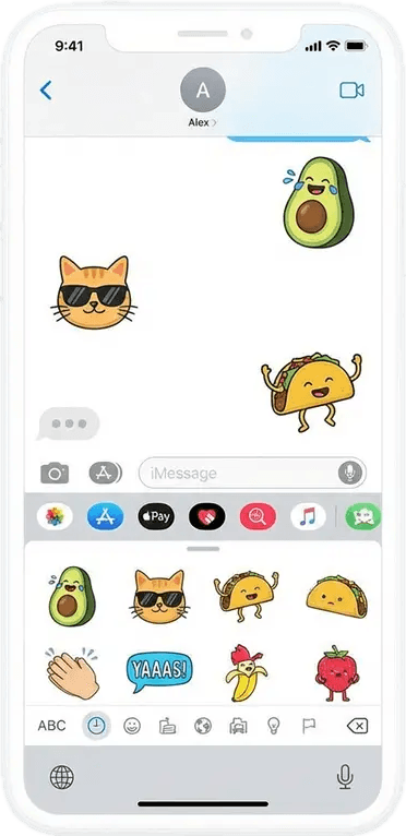 iMessage stickers mockup